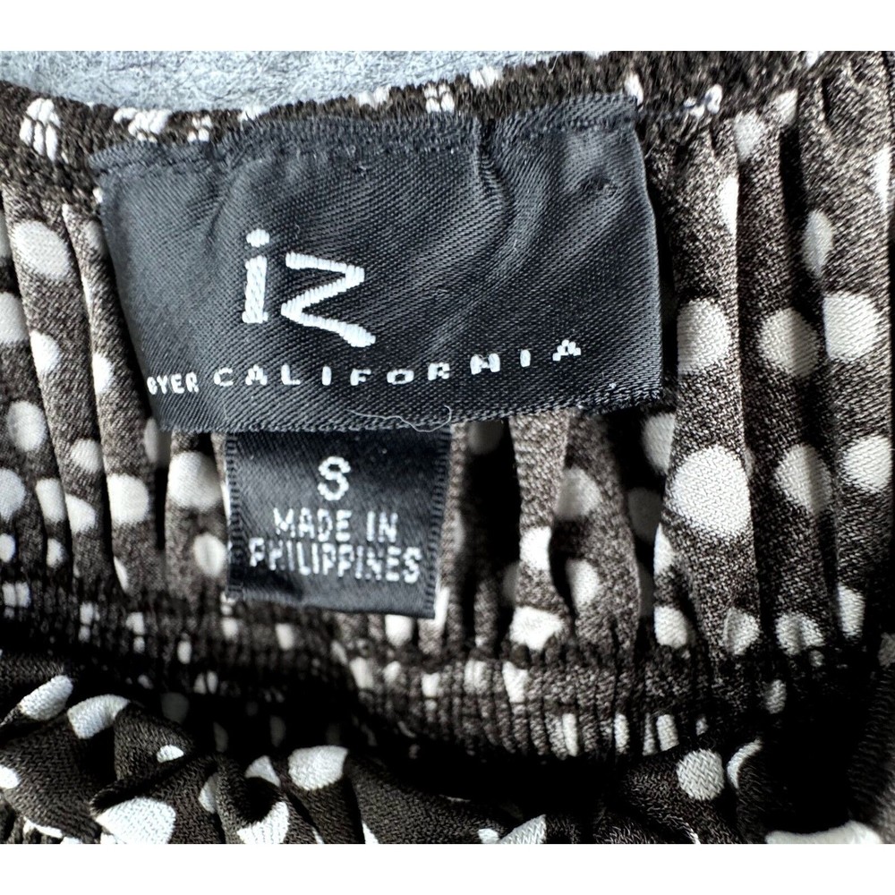 IZ Byer California Women Brown with White polka dots Dress Empire Waist Sz Small - Picture 3 of 5